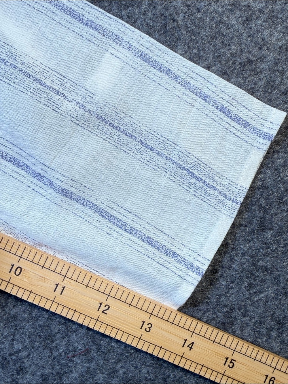 Hester & Orchard Linen Cotton Tunic Blouse L Blue White Stripe Coastal - Picture 11 of 11